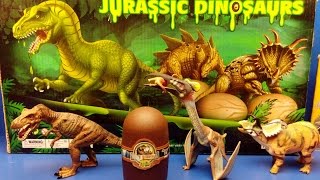 JURASSIC WORLD DINOSAURS  Dinosaurs Toys Eggs amp KINETIC SAND Dinosaur SURPRISE EGG [upl. by Asinla]