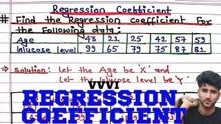 Find the Regression Coefficient for the following data  Regression Equation  Statistics [upl. by Nagirrek]