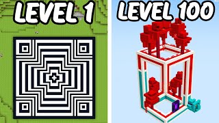 Minecraft Optical Illusion From Level 1 to 100 [upl. by Tertias]