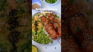 Teriyaki Salmon Skewers made in air fryer perfect for summer easy meal [upl. by Eiramlatsyrk]