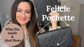 Why I bought the Louis Vuitton Felicie Pochette Empreinte What fits inside amp Mod Shots REVIEW [upl. by Loyce]