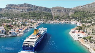 Blue Star Ferry Arrives at Greek Island  Kastellorizo [upl. by Quartas]