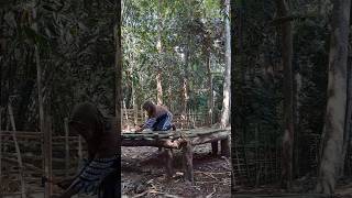 Preparing make big bench from bamboo at garden NaytaFarm shorts garden vlog nature bamboo [upl. by Barkley124]