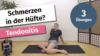 Hast du Schmerzen in der Hüfte  3 Übungen für eine HüftTendonitis [upl. by Enymzaj]