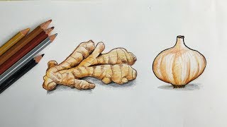 How to Draw Ginger and Garlic Step by Step Very Easy [upl. by Ainnet]