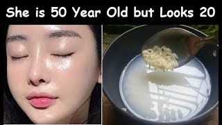 She Apply Rice Water Daily on her Face for Skin Tightening amp to remove Wrinkles  Glowing GLASS Skin [upl. by Okiruy]