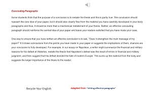 Writing effective paragraphs  8 Concluding Paragraphs [upl. by Anirrehs]