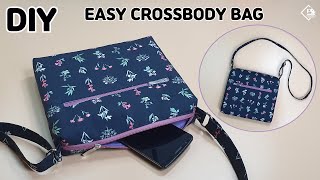 DIY EASY CROSSBODY BAG Shoulder bag  sewing tutorial Tendersmile Handmade [upl. by Drandell119]