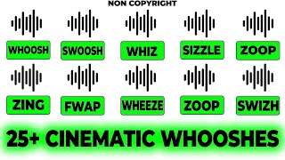 25 FREE CINEMATIC WHOOSHES Sound Effects [upl. by Elyak]