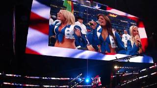 Dallas Cowboys Cheerleaders singing the National Anthem [upl. by Walkling]