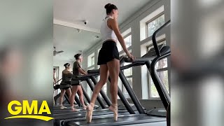 Ballerinas’ gym routine is on pointe [upl. by Chevalier]