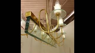 Brass glass Italian chandelier  dlightchandeliercom  italianlighting interiordesign [upl. by Nylyrehc]