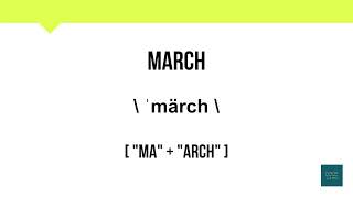 How To Pronounce March  Meaning  Pronunciation [upl. by Llezo]