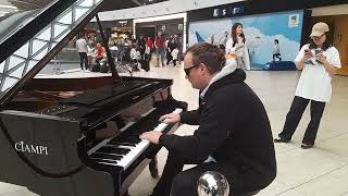 l played the piano at the airport in Rome Italy playing Mariage dAmour [upl. by Nelrsa]