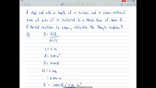 eng youngs modulus example probelm no1 with a solution physics [upl. by Mycah]