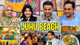 Pakistani Visiting Juhu Chowpatty Beach Mumbai India  Mumbai Street Food  Indian Food  Reaction [upl. by Eidas223]