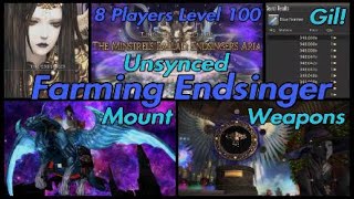 FFXIV Endsinger Unsynced 8 Player Mount Farm at Level 100 Endsingers Aria Extreme [upl. by Alana]