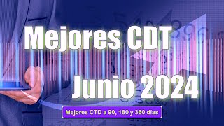 Los Mejores CDT para invertir en Junio 2024 [upl. by Aleihs25]