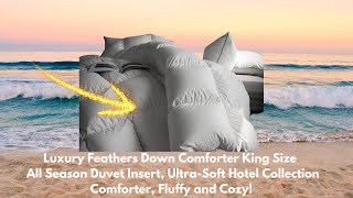 Luxury Feathers Down ComforterAll Season Duvet Insert UltraSoft Hotel Collection Comforterad [upl. by Runstadler]