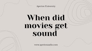 When did movies get sound [upl. by Armstrong]