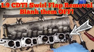 Vauxhall Opel 19 CDTI Swirl Flap Removal and Blanking Inlet Manifold 150HP [upl. by Anilra]