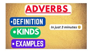 Adverb  Definition kinds and examples  Adverb in english grammar [upl. by Rudiger]