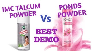 IMC Talcum Powder Demo In Hindi  IMC Talcum Powder Vs Ponds Powder [upl. by Gnil298]