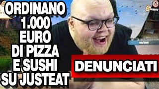 ORDINANO 1000 EURO DI PIZZA E SUSHI A GSKIANTO E LUI CHIAMA LA POSTALE [upl. by Salmon]