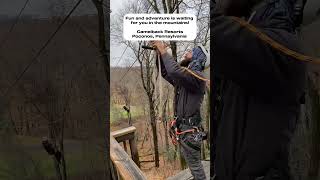 Zip line in the Pocono mountains at Camelback Resorts Pennsylvania [upl. by Ykcul170]