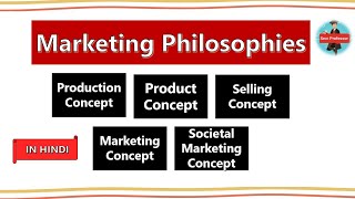 Marketing PhilosophiesConcepts  Principles of Marketing Marketing Management  Class2 [upl. by Rimaj75]