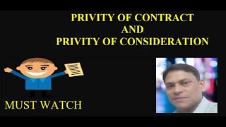 PRIVITY OF CONTRACT AND PRIVITY OF CONSIDERATION [upl. by Deering960]