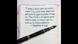 Italic Calligraphy Stephen King quote 2x speed [upl. by Sonahpets]