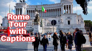 Rome Italy Walking Tour With Captions 4K60fps [upl. by Ihel]