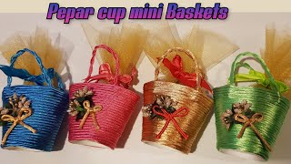 Paper Cup Mini Baskets DIY Paper Cup Basket [upl. by Gide11]