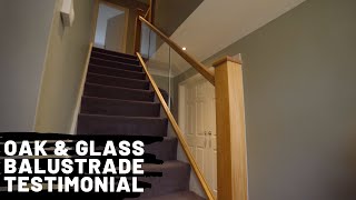 Customer review  Oak amp Glass Balustrade  internal staircase [upl. by Ahtel471]