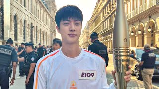 BTS Jins Surprise Role at Paris Olympics His Nervous Moment 2024 Olympics [upl. by Balkin]