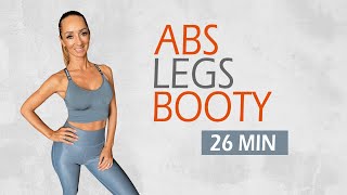 26 MIN BAUCH BEINE PO WORKOUT  Einfach zum mitmachen  Katja Seifried [upl. by Gastineau758]