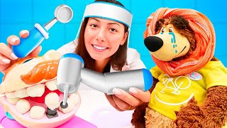 Spielzeug Video für Kinder Der Bär muss zum Zahnarzt – Spielspaß mit Melis [upl. by Nariko790]