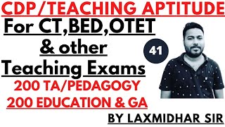 BED CT OTET CHT EXAM 2022ITEACHING APTITUDE BY LAXMIDHAR SIR [upl. by Malena]