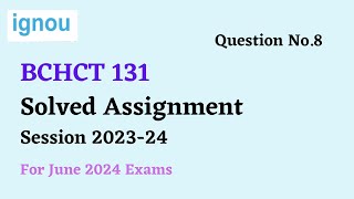 BCHCT 131 Assignment Question Solutions  IGNOU BSCG [upl. by Hilda518]