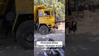 First time drive Dumpertipper 🤩 ashokleyland tipper dumper trucks tatatruck tatatipper hyva [upl. by Ateekram]