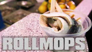 Rollmops Haring pickled herring dutch fish food review Netherlands [upl. by Secrest]