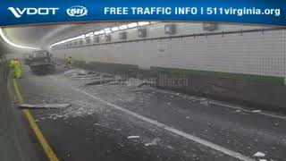 Overheight Truck Hits amp Severely Damages Downtown Tunnel In PortsmouthNorfolk Virginia [upl. by Loftis366]