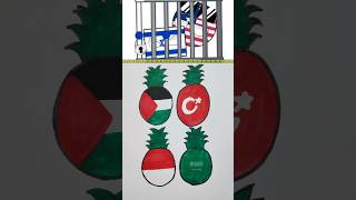 🇵🇸🇹🇷🇲🇨🇸🇦 flag drawing  Palestine 🇵🇸 Allies trending art countryballs shorts [upl. by Cilla]