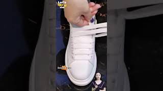 Fast sneakers tying design without knots Tie tips shoes lace style tips shorts [upl. by Nonnarb]