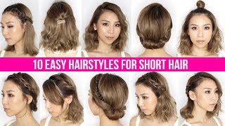 10 Easy Ways To Style Short Hair amp Long Bob  Tina Yong [upl. by Stefa]