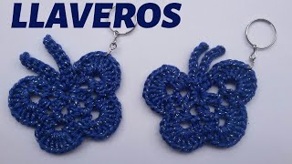 Llaveros a crochet Mariposas Súper Fáciles [upl. by Cristi]