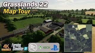 Grasslands 22  Map Tour  Farming Simulator 22 [upl. by Motch]