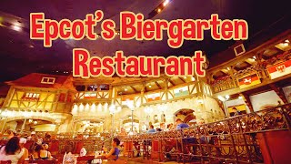 EPCOTs Biergarten Restaurant  Dining at the Germany Pavilion [upl. by Wilber]