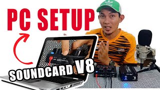 EASY WAY CONNECT AND SETUP SOUNDCARD V8 TO COMPUTER [upl. by Mccartan125]